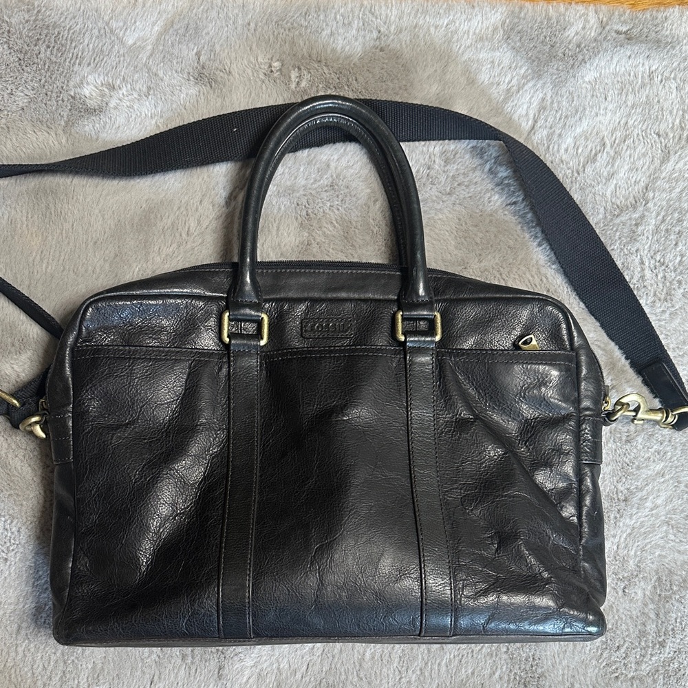 Fossil -Black Leather Men's Bag